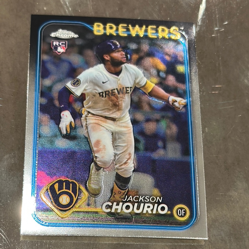Topps Brewers Baseball Card with Blue and Gold Accents
